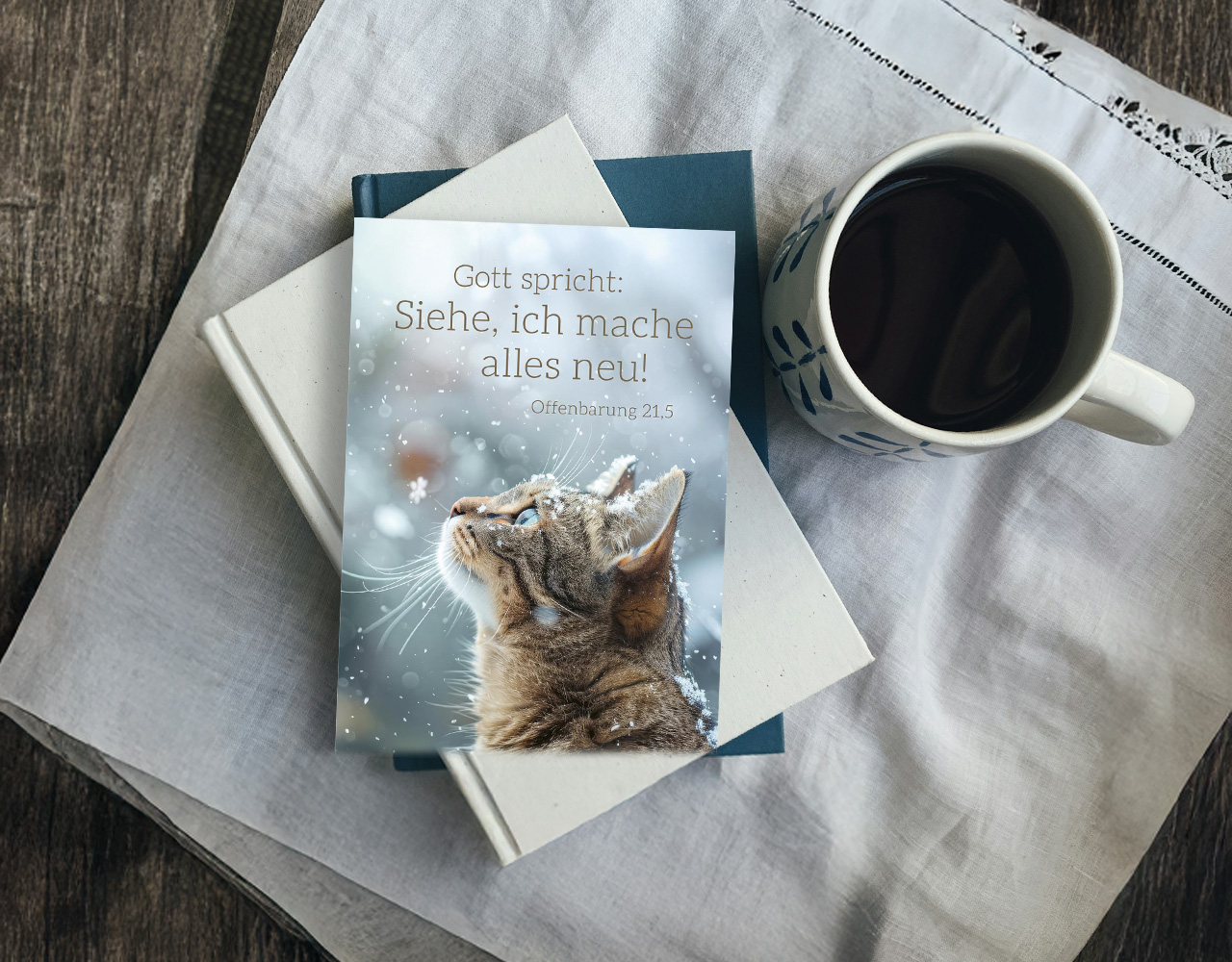 Postkarte Jahreslosung 2026 Katze