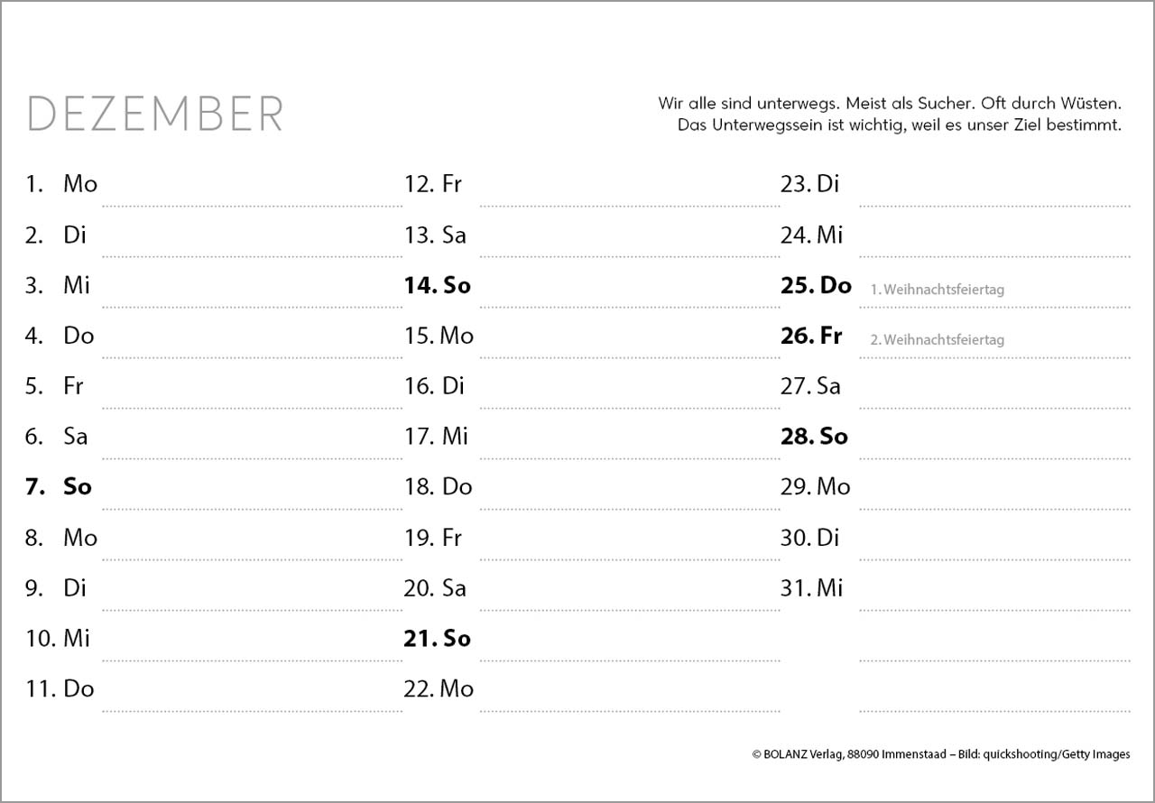 Du bist nicht fern 2025 - Panoramakalender