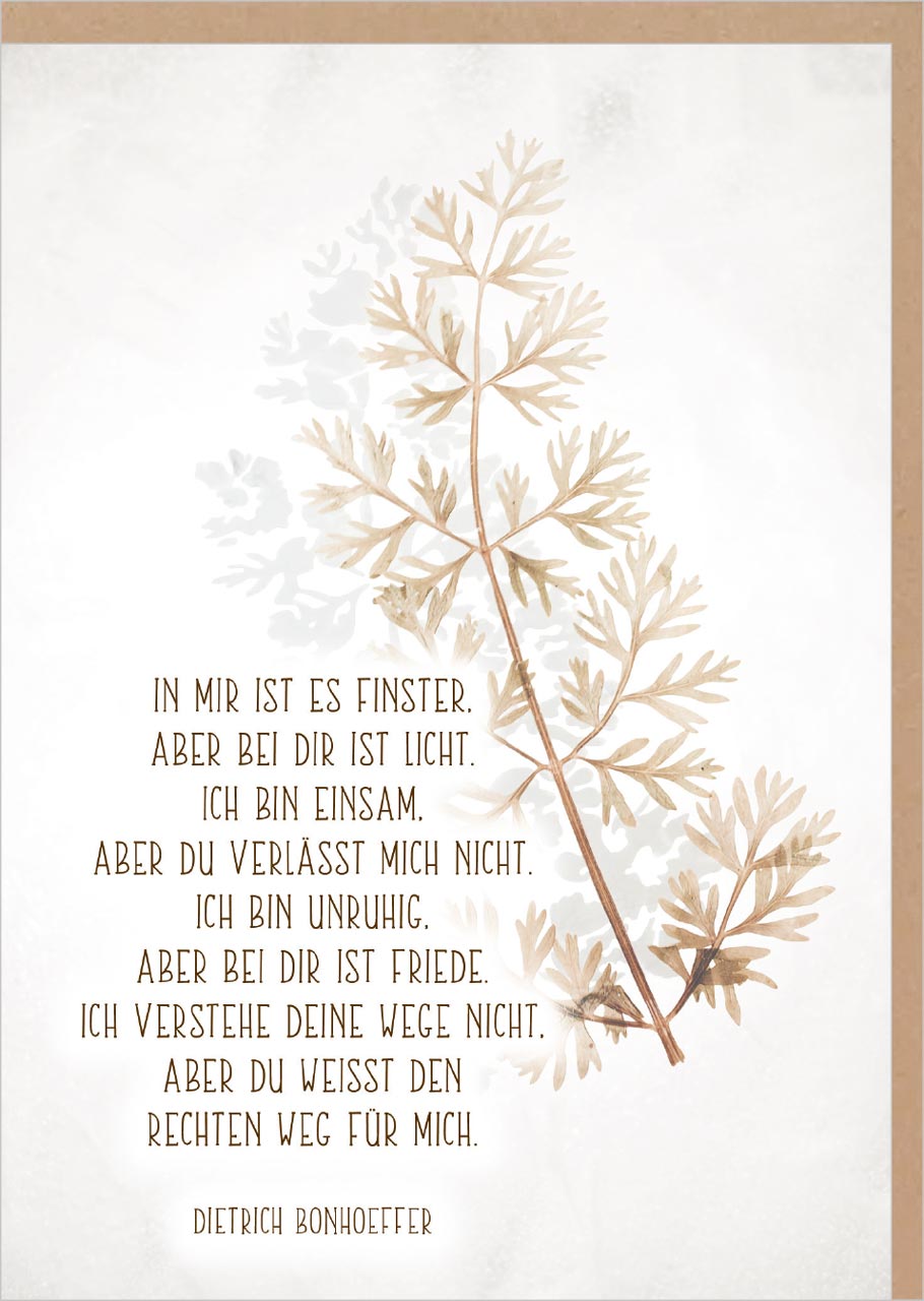 Faltkarte Bei dir ist Frieden