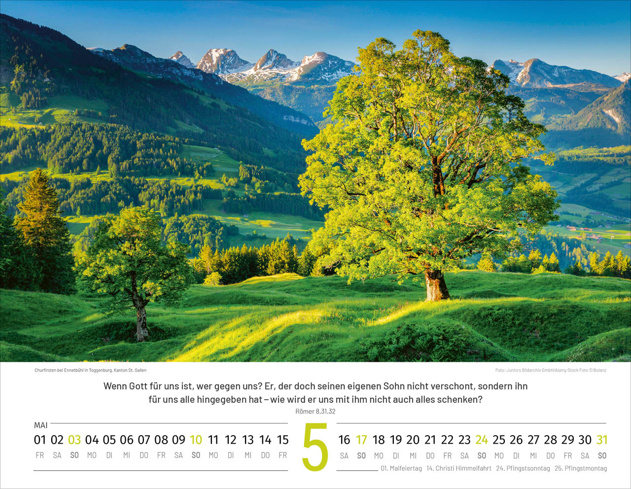 Schweiz 2026 - Wandkalender (polnisch)