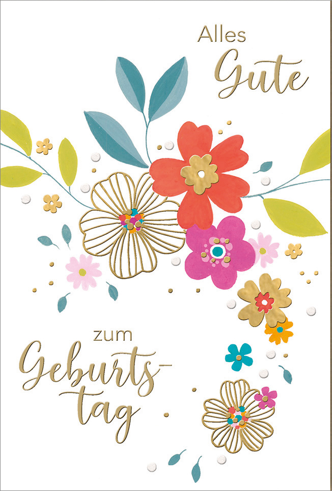 Faltkarte Alles Gute Blumen