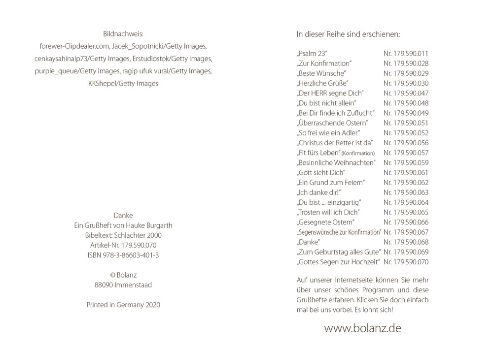 Grußheft - Gottes Segen zur Hochzeit