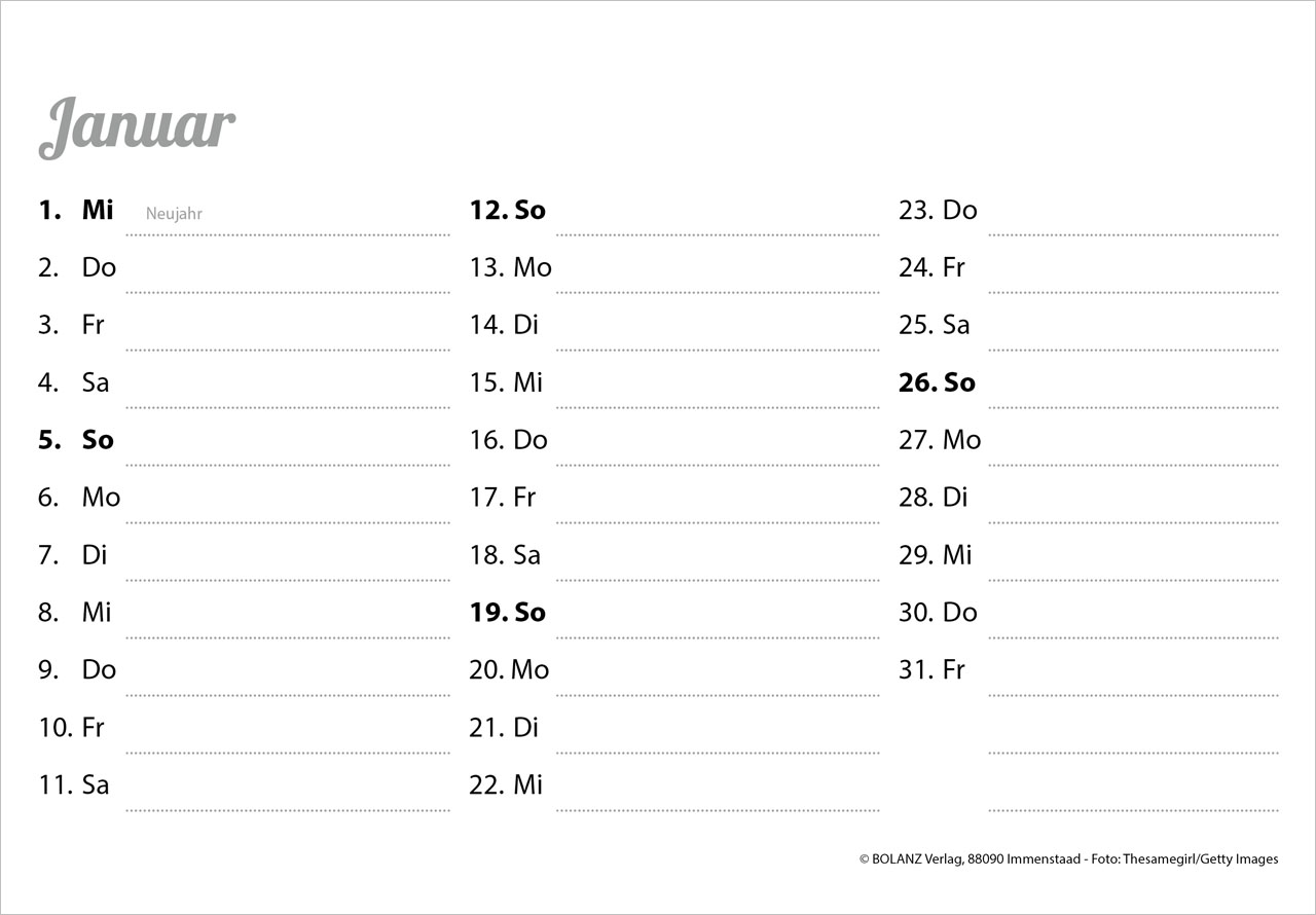 Herzliche Worte für Dich 2025 - Panoramakalender