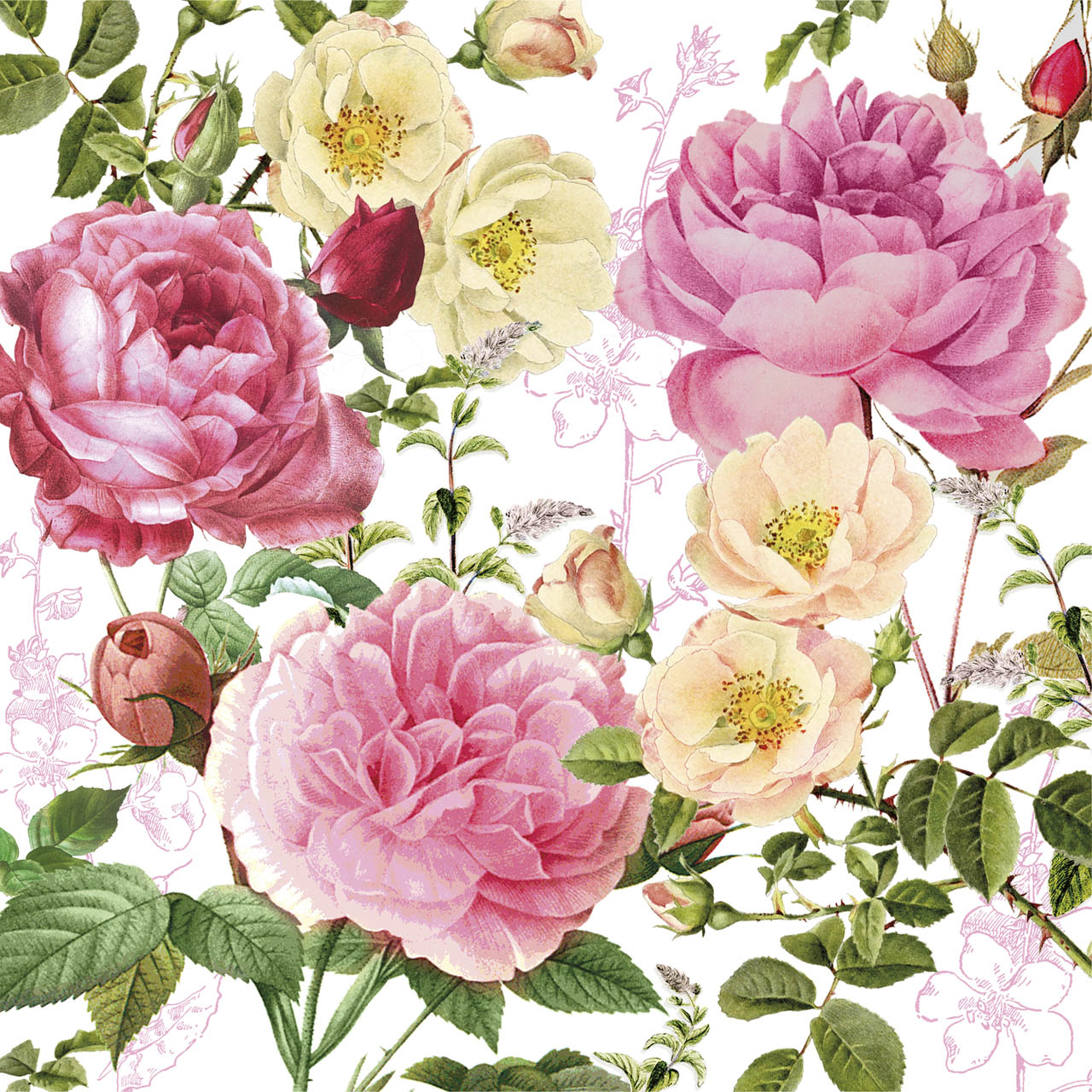 Servietten Rosalie, 33 x 33 cm