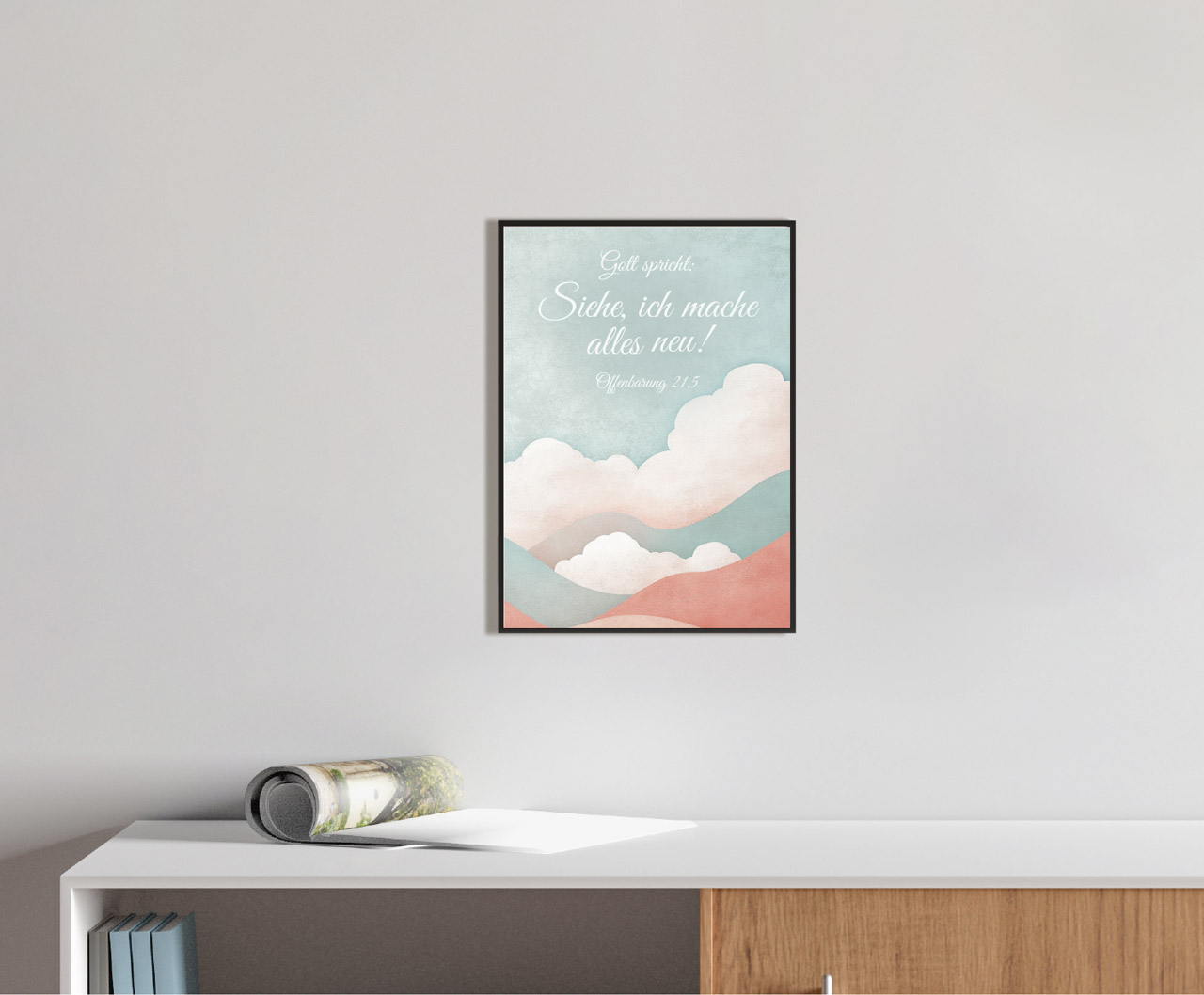 Poster Jahreslosung 2026 Wolken A4