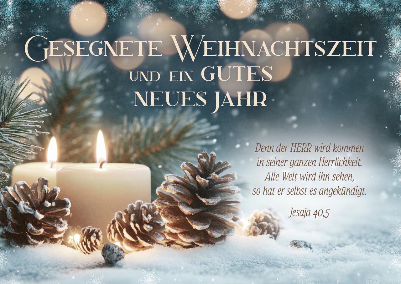 Postkarte Weihnachtszeit Kerzen