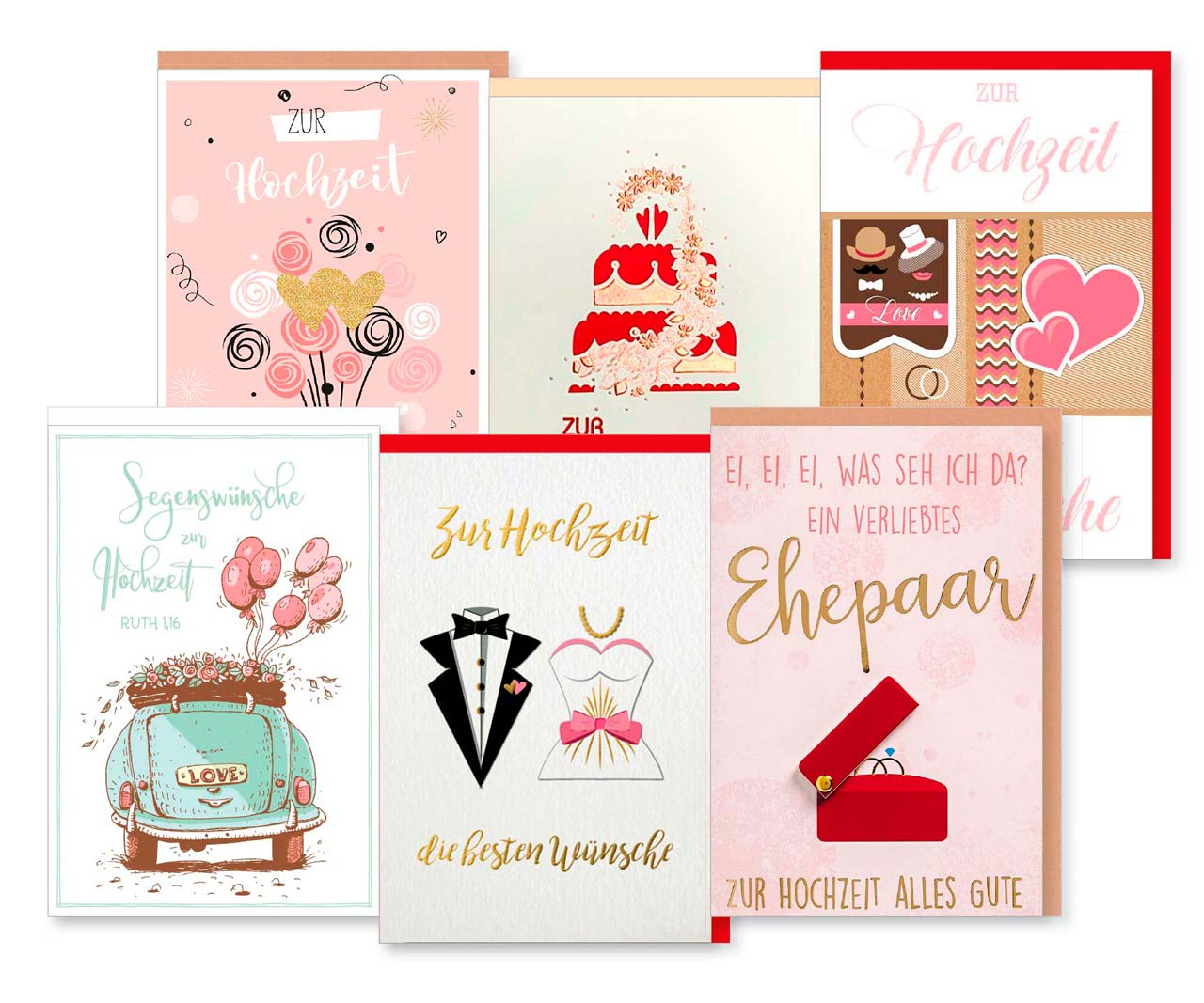 Faltkarten-Set  Hochzeit