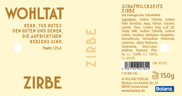 Schafmilchseife Wohltat | Zirbe