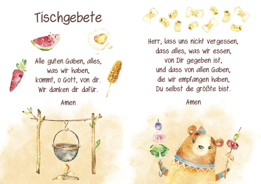 Grußheft  mit Kindergebeten