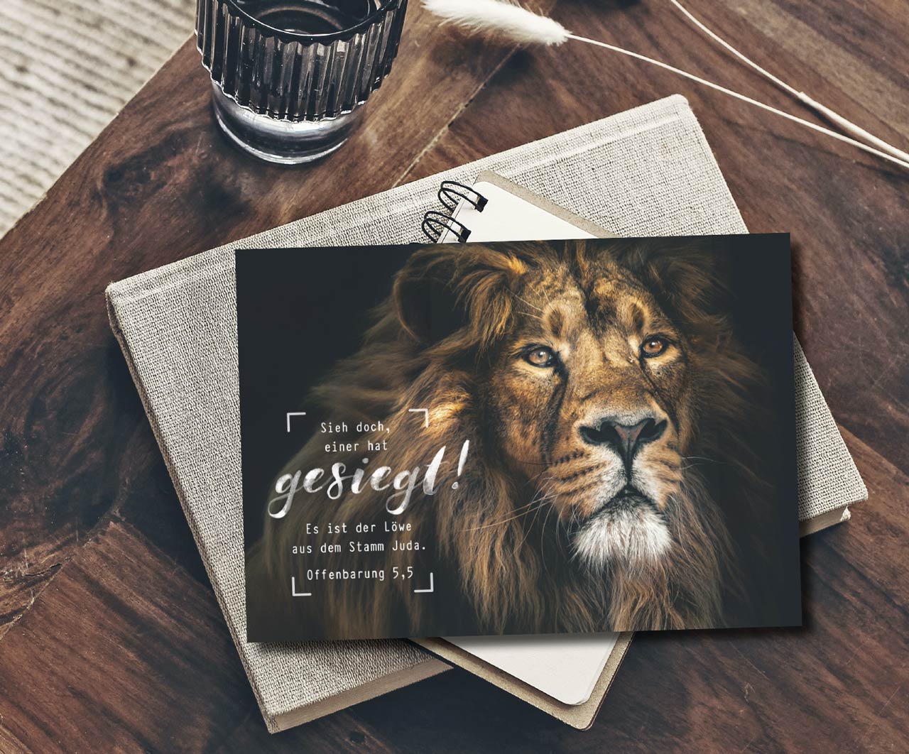 Postkarte majestätischer Löwe