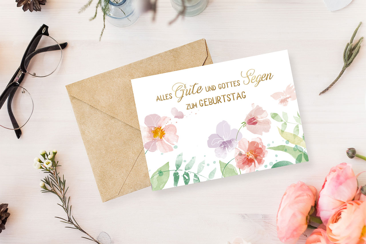 Faltkarte Alles Gute und Gottes Segen