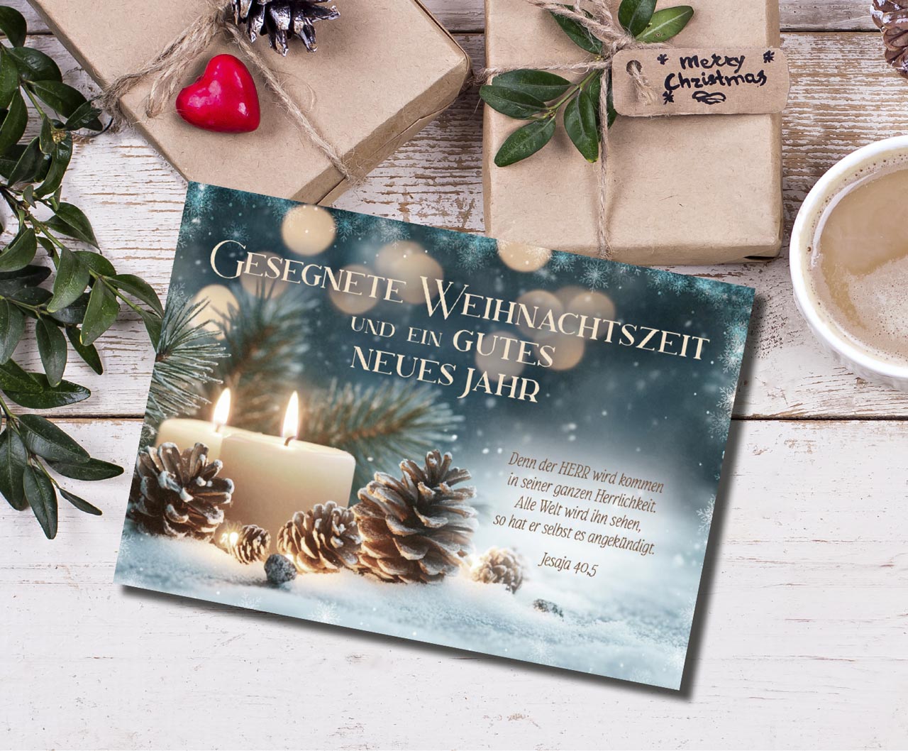 Postkarte Weihnachtszeit Kerzen
