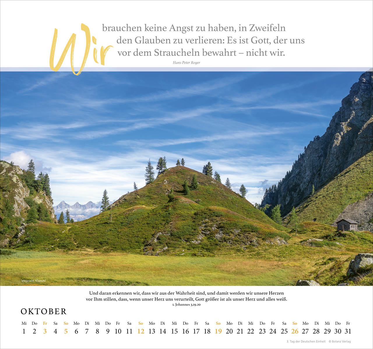 Fels meiner Stärke - Hans Peter Royer Wandkalender