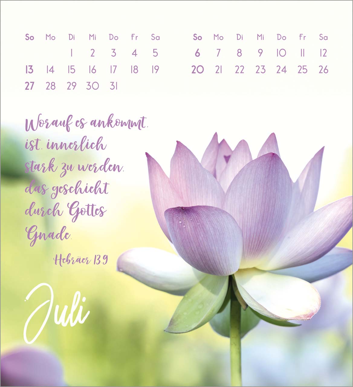 Zarte Blumengrüße Tischkalender