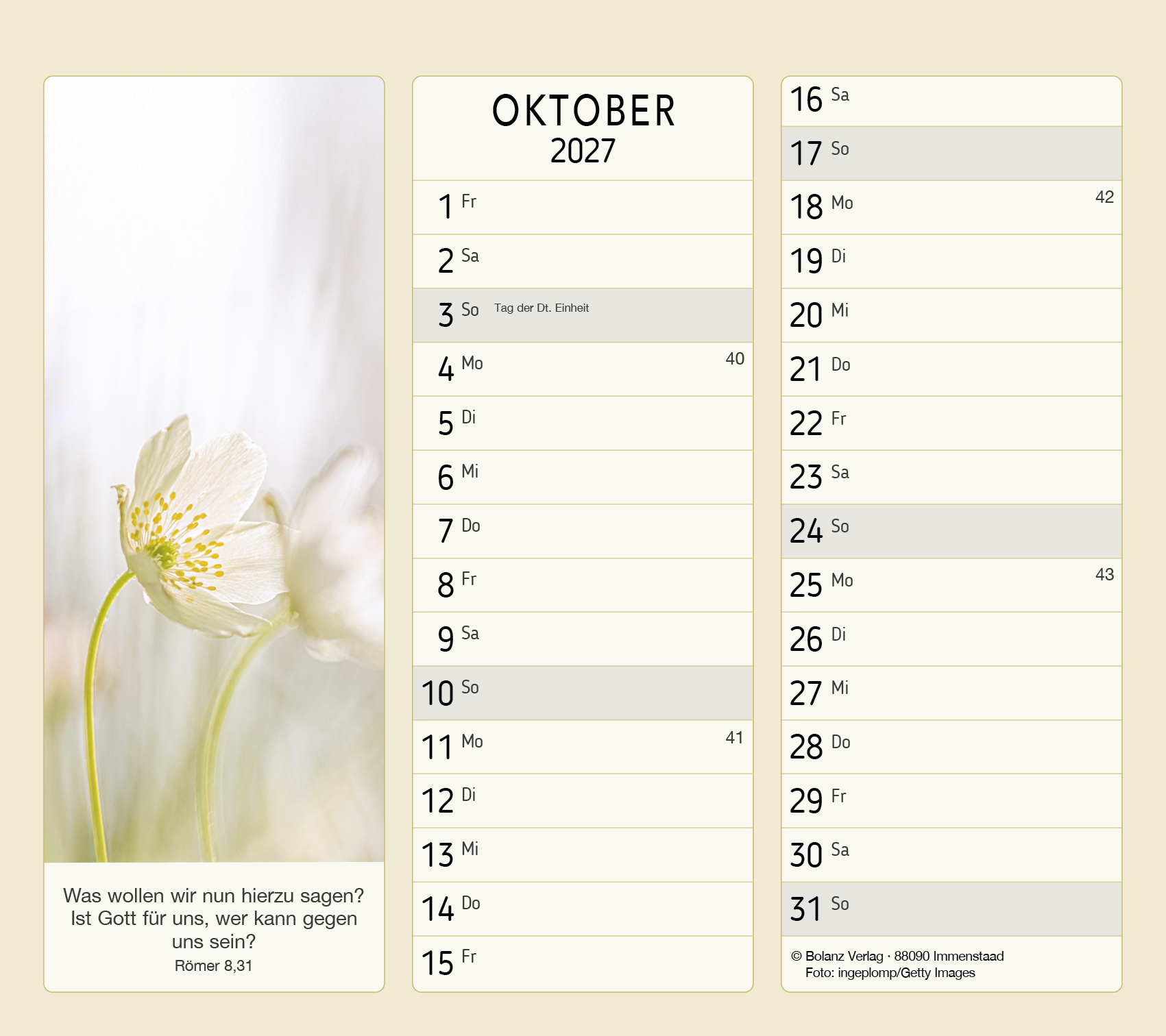 Vormerk-Kalender, mit Bibelverse 2027 – Terminplaner