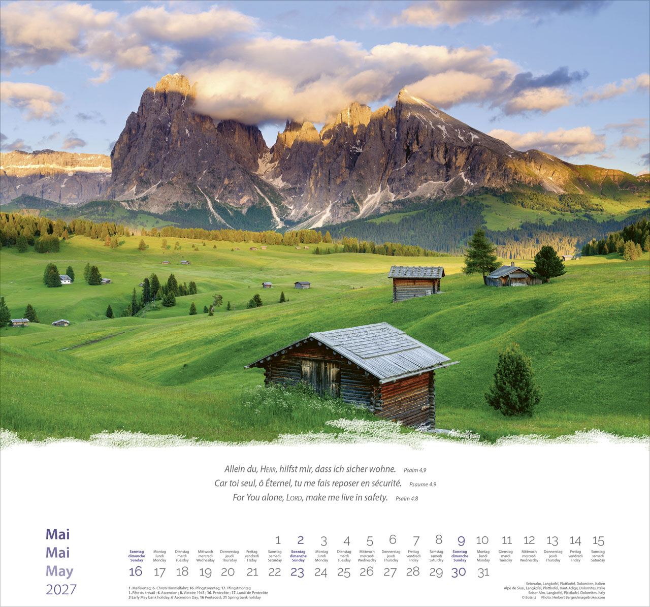 Berge-Montagnes-Mountains 2027 – Wandkalender