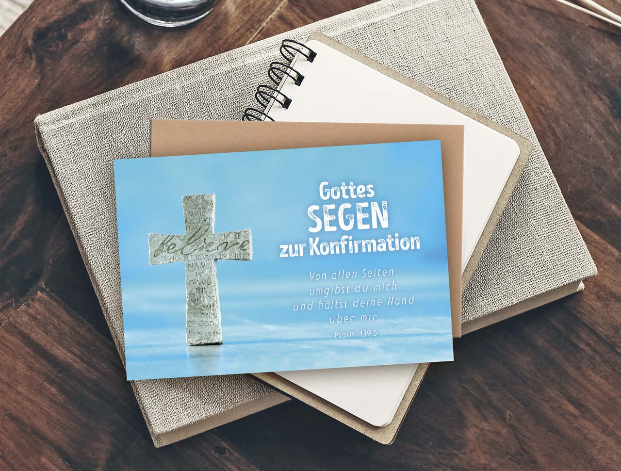 Faltkarte Gottes Segen zur Konfirmation - Kreuz