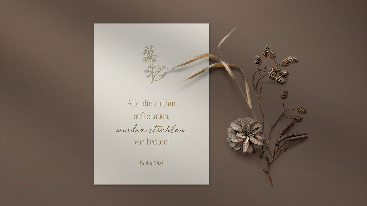 Postkarte alle die zu ihm aufschauen, werden strahlen