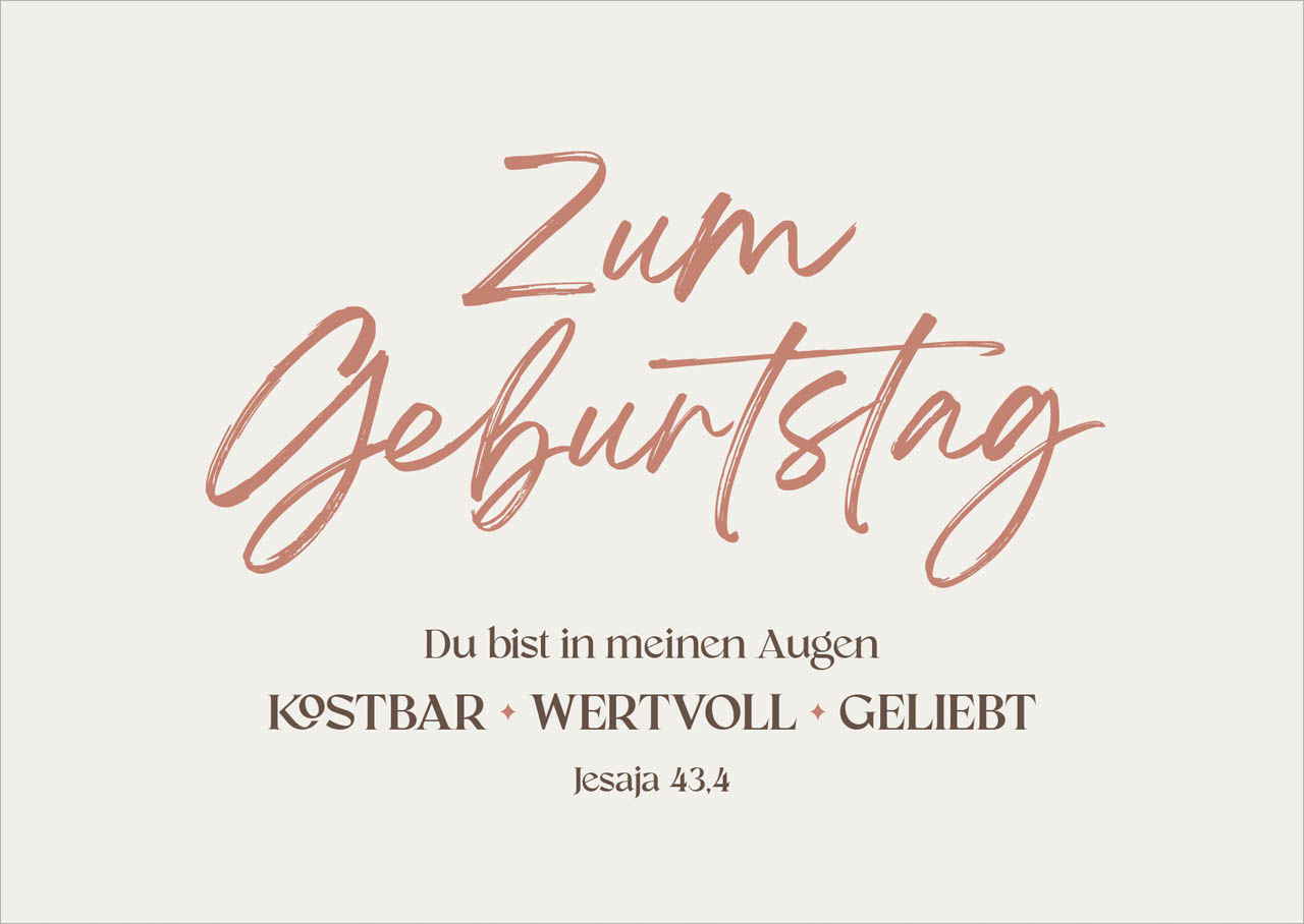 Postkarte kostbar - wertvoll - geliebt