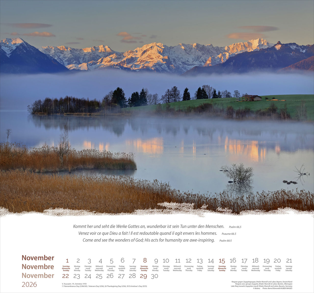 Berge-Montagnes-Mountains 2026 - Wandkalender Berge-Montagnes-Mountains 2026 - Wandkalender