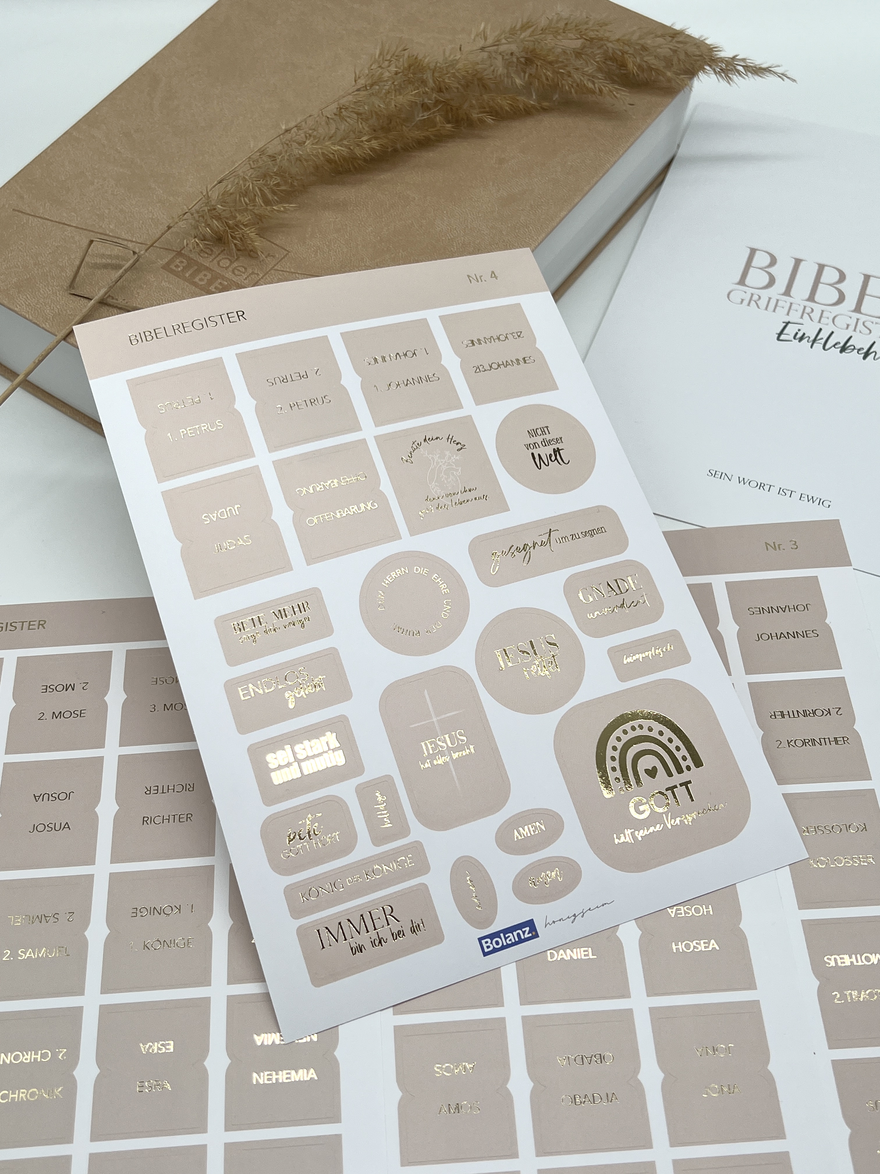 Bibel-Griffregister Cremefarben mit Goldveredelung