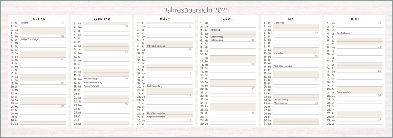 Täglich vertrauen 2025 - Wochenplaner