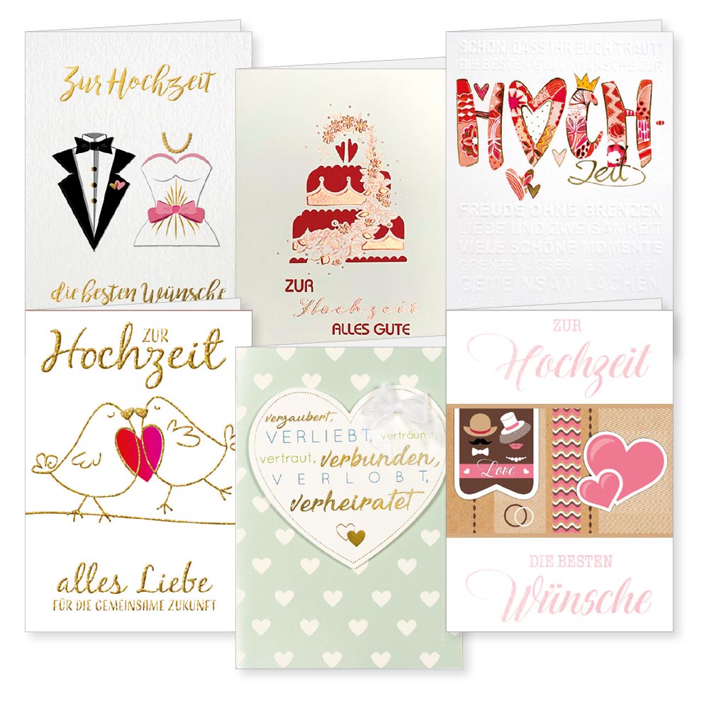 Faltkarten-Set  Hochzeit