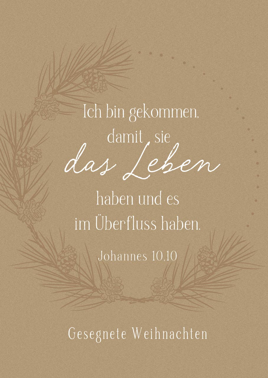 Postkarte Ich bin gekommen