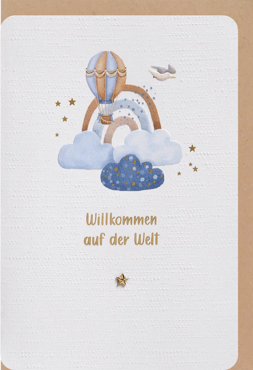 Faltkarte Willkommen auf der  Welt