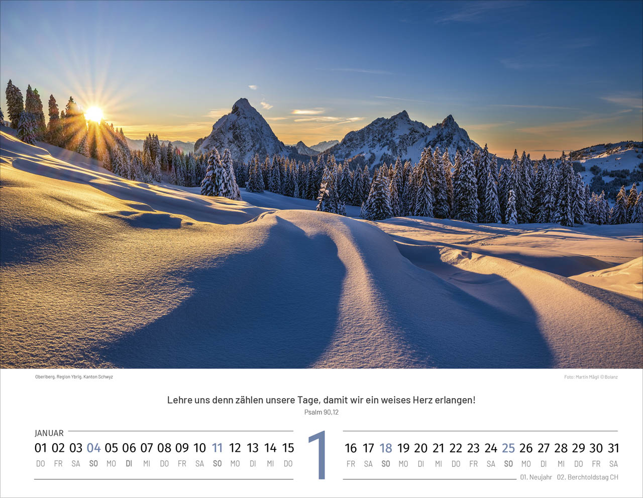 Schweiz 2026 - Wandkalender (polnisch)