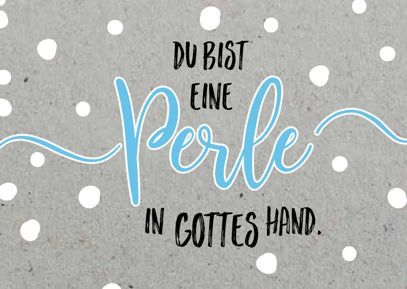 Postkarte Du bist eine Perle