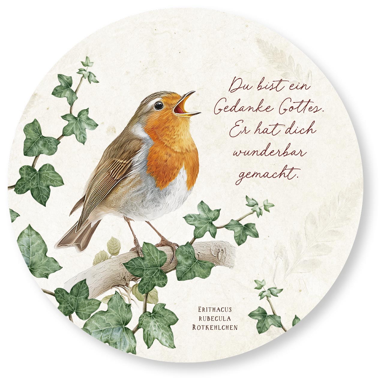 Wandschmuckbild Rotkehlchen 25 cm
