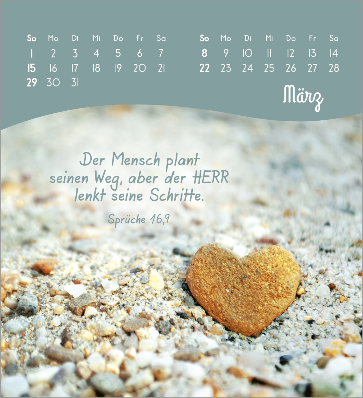 Von Herzen ein glückliches Jahr Tischkalender 2026