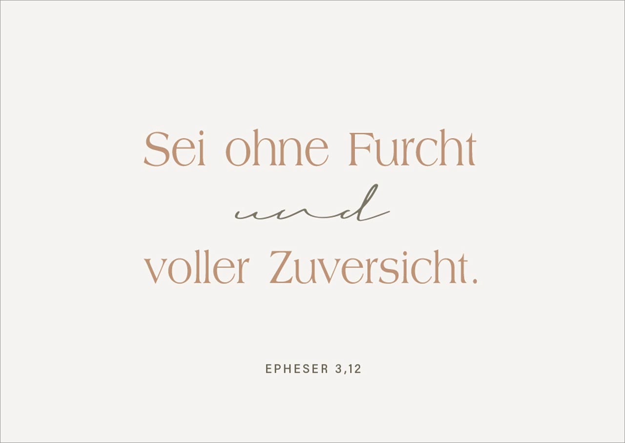 Postkarte Sei ohne Furcht