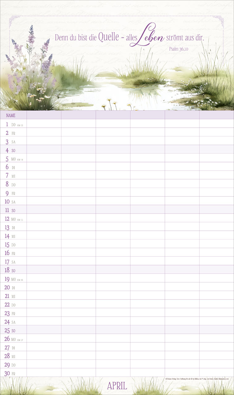 Poesie 2027 – Familienplaner