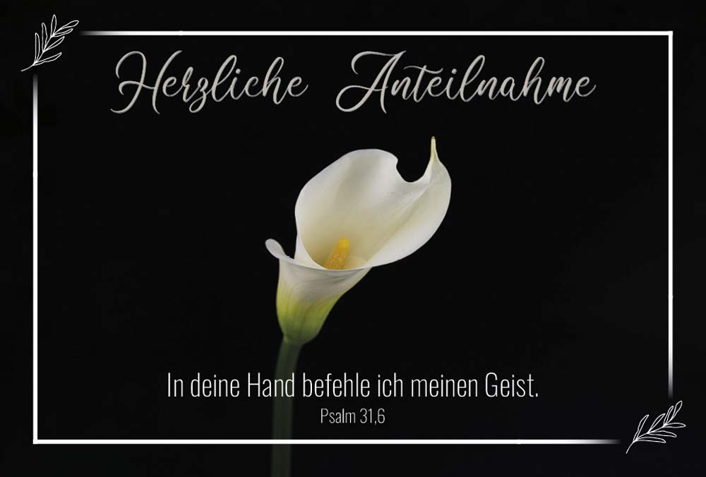 Faltkarte Calla In deine Hand