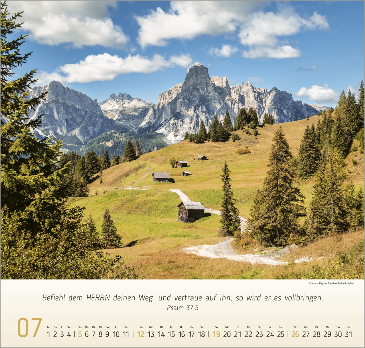Berg Impressionen Wandkalender 2026