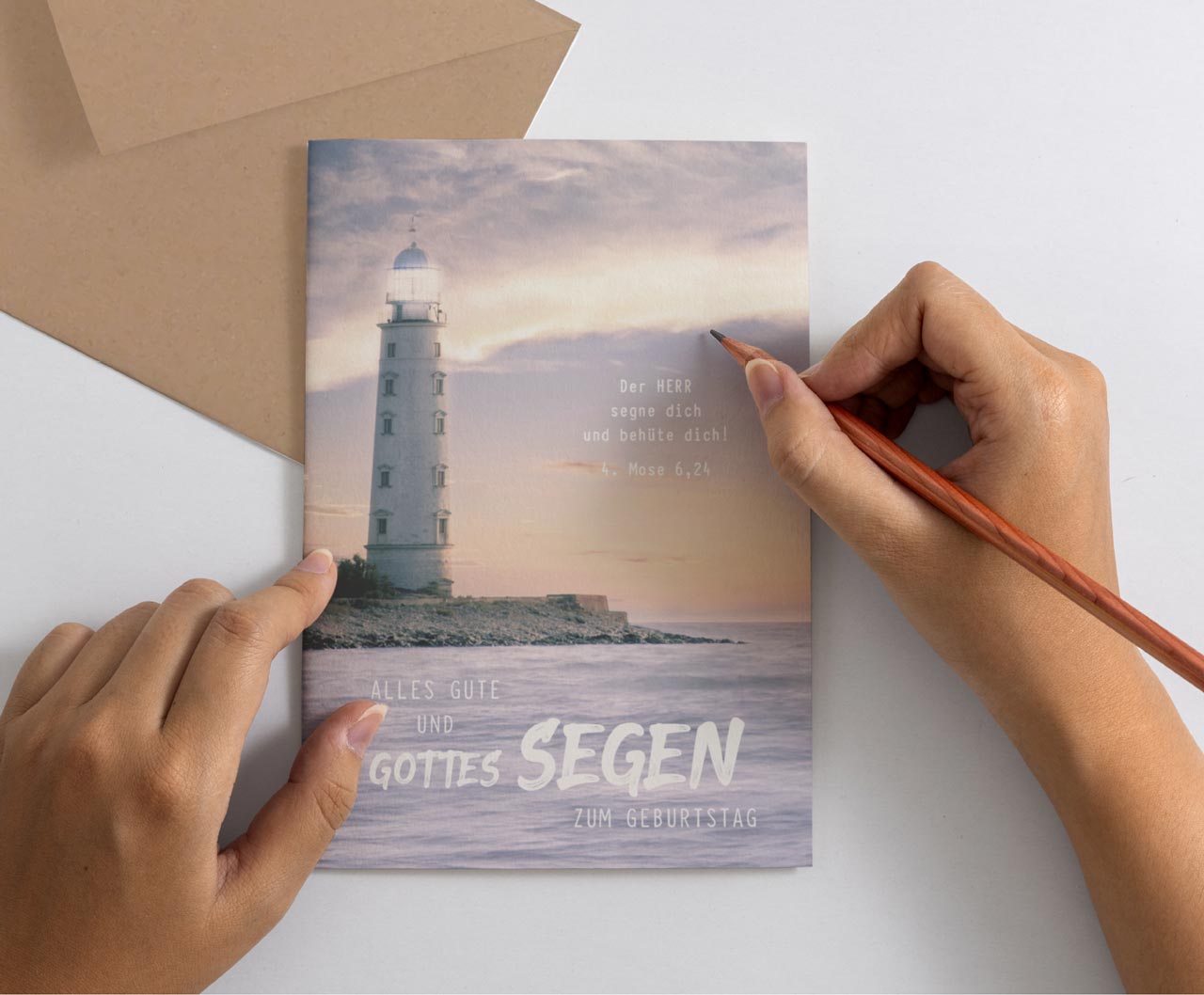 Faltkarte Leuchtturm Alles Gute