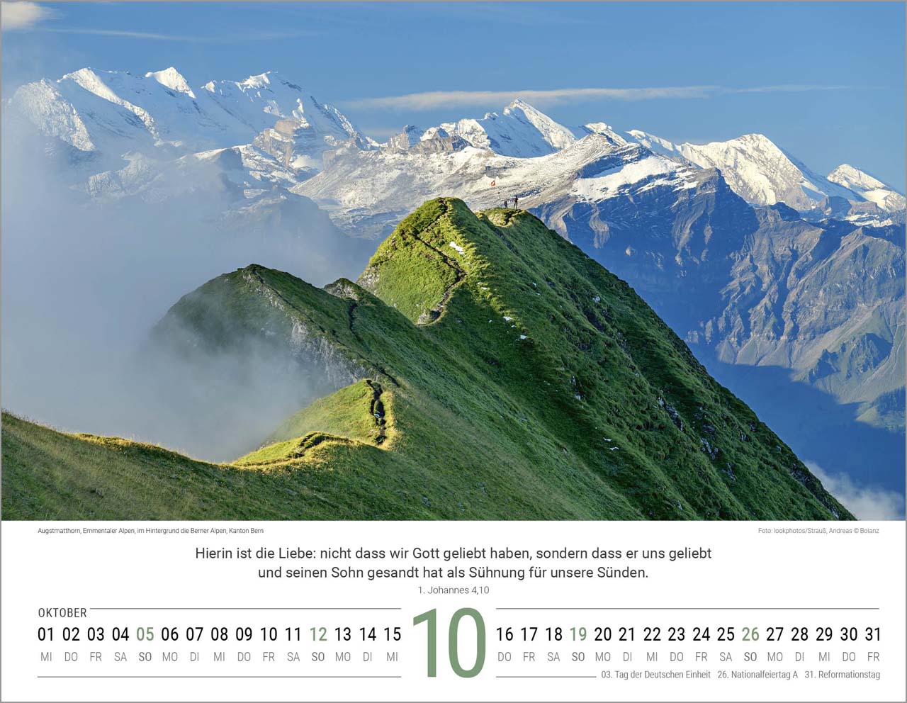 Schweizer Bergwelten Wandkalender 2025