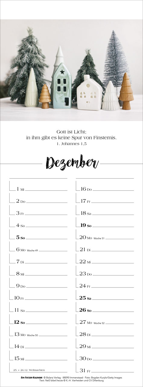 Denk dran 2027 – Streifenterminkalender