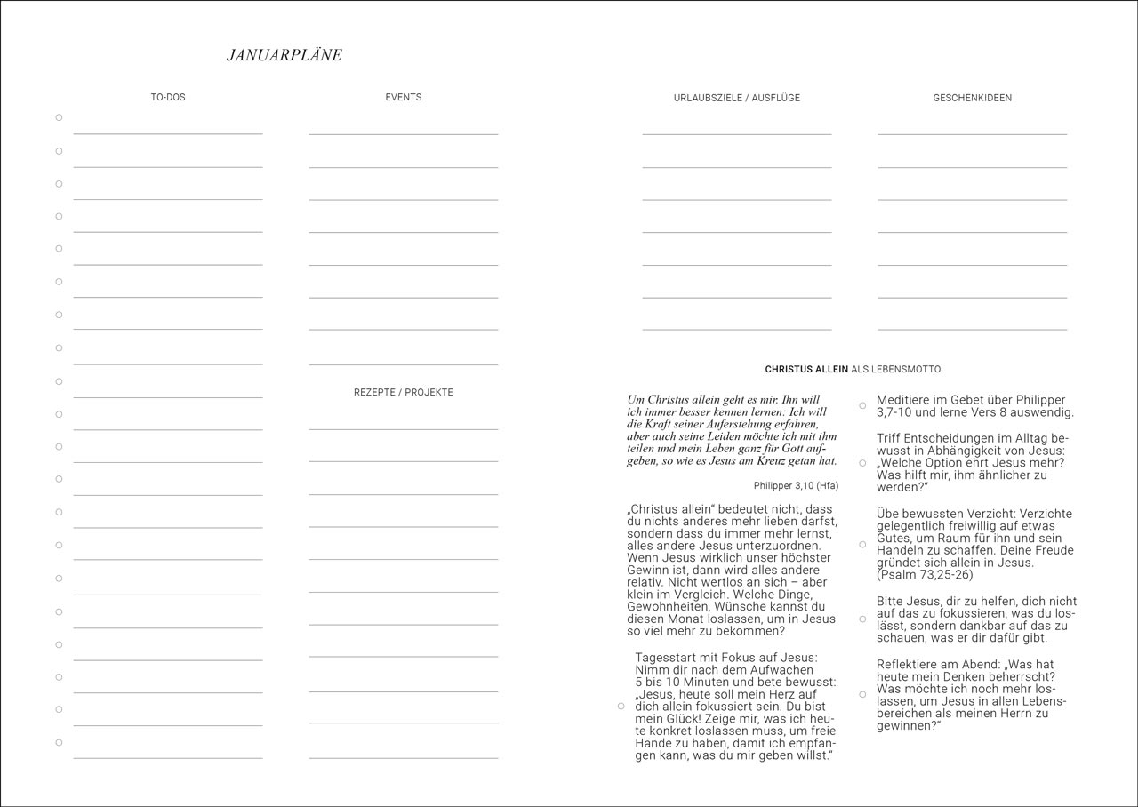 The Planner – Um Christus allein geht es mir – Journal 2027