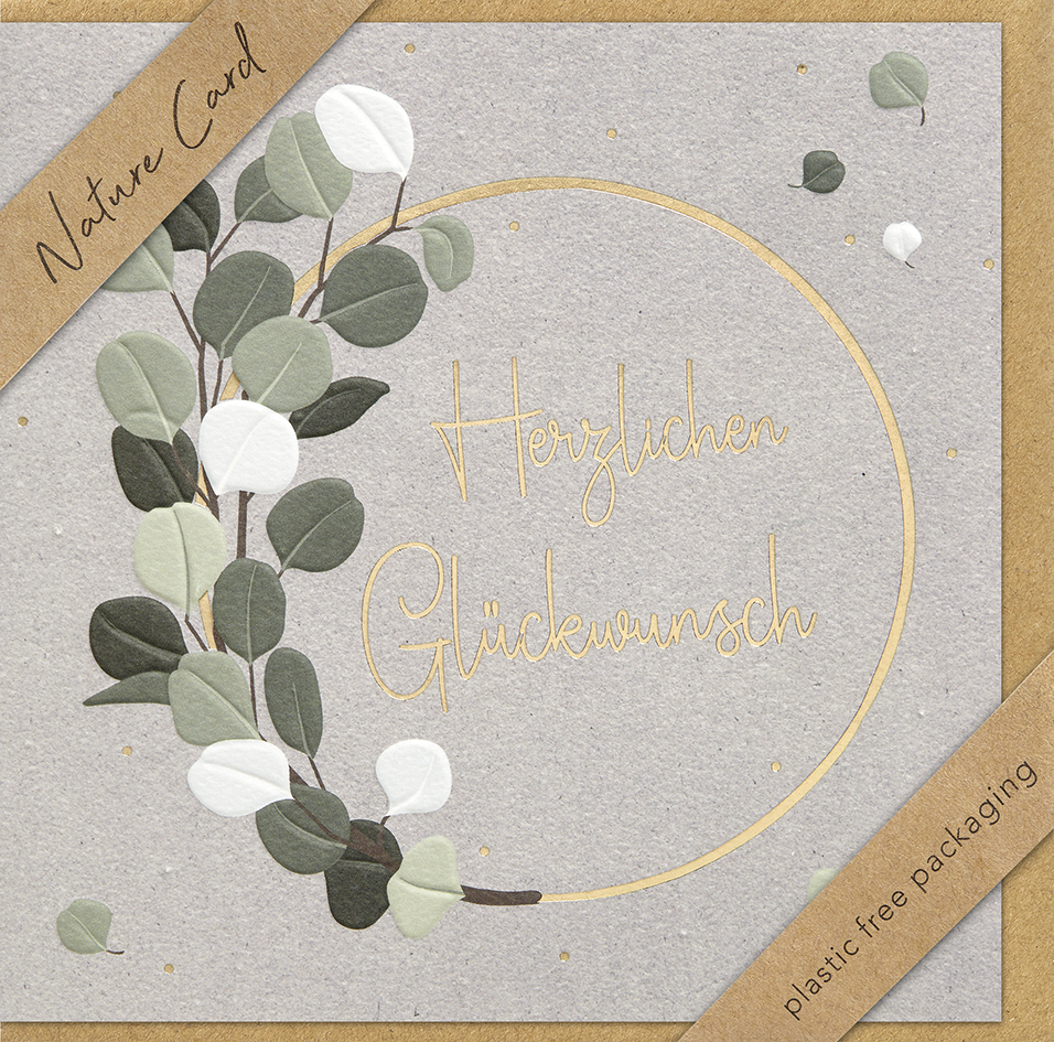 Faltkarte Herzlichen Glückwunsch Eukalyptus