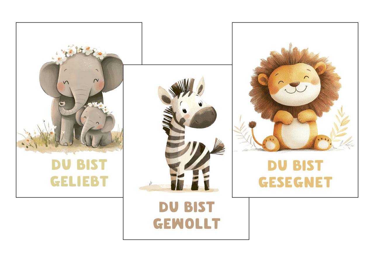 Poster Kindermotive A4 3er Set