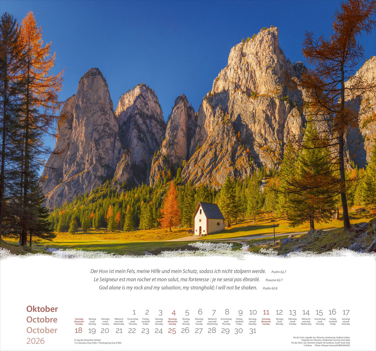 Berge-Montagnes-Mountains 2026 - Wandkalender Berge-Montagnes-Mountains 2026 - Wandkalender