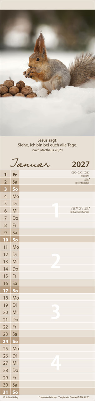 Für Euch 2027 – Streifenterminkalender
