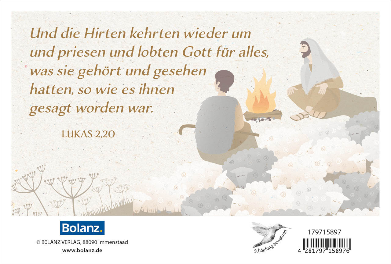 Faltkarte Hirten mit Schafe