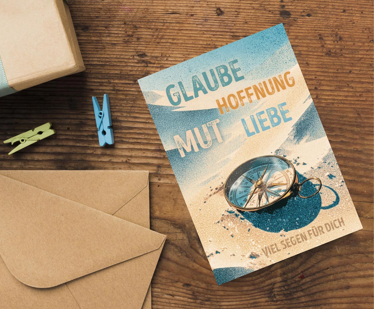 Faltkarte Einsegnung Glaube Hoffnung Mut Liebe