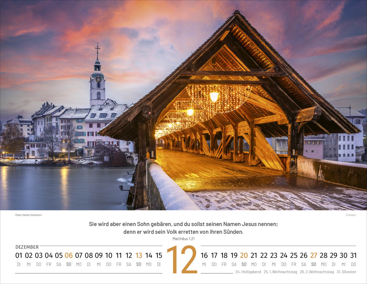 Schweiz 2026 - Wandkalender (polnisch)