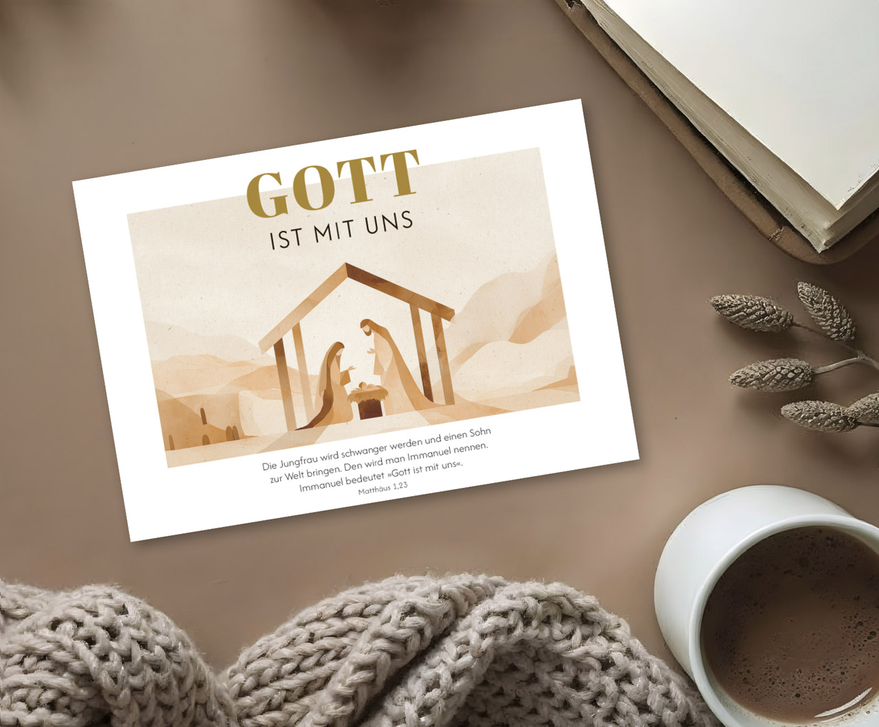 Postkarte Gott mit uns