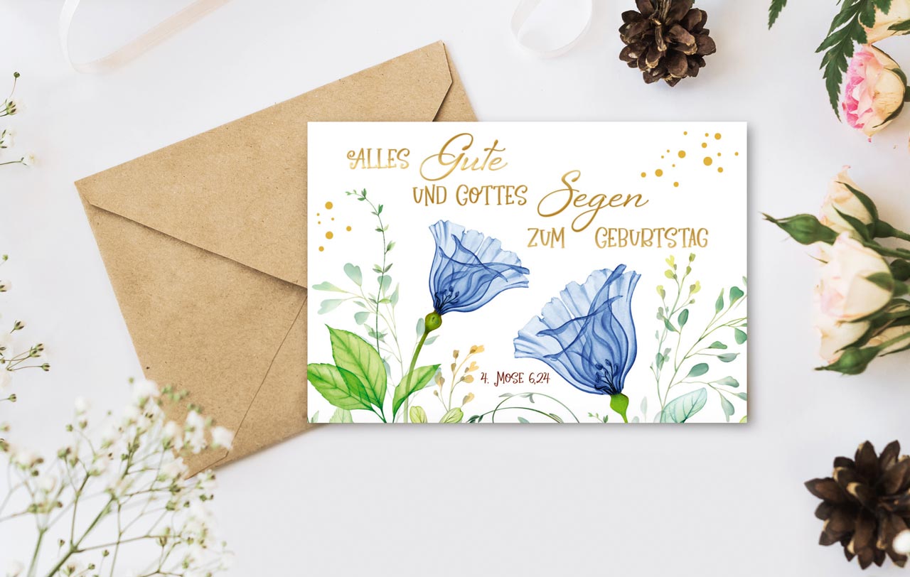 Faltkarte Alles Gute und Gottes Segen Lovely